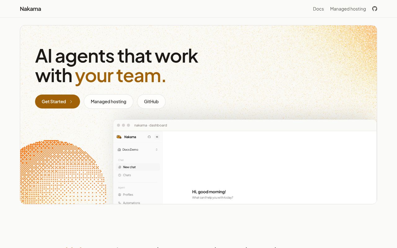 Screenshot of nakama (ahmadrosid.github.io/nakama)