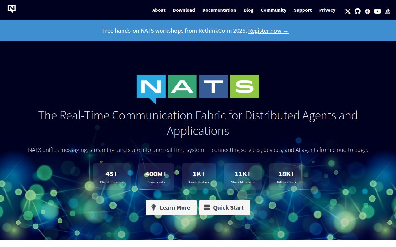 Screenshot of nats-server (nats.io)