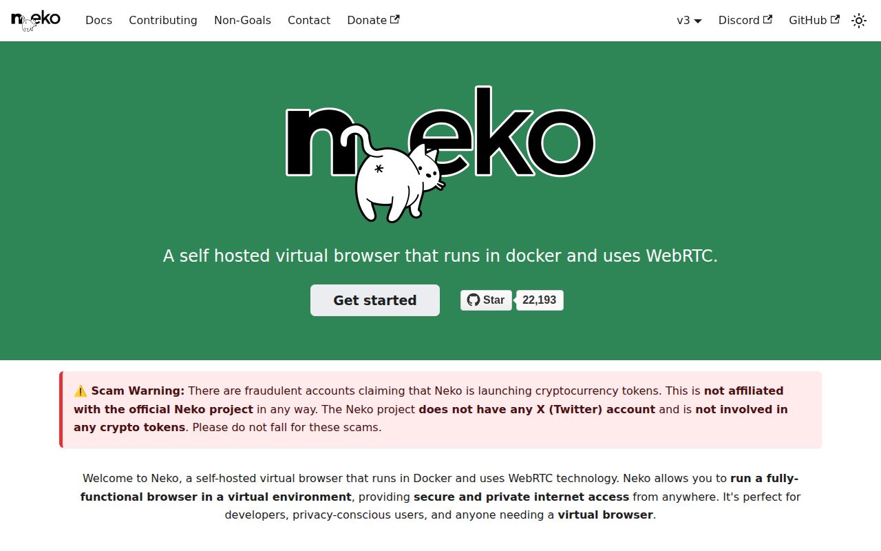 Screenshot of neko (neko.m1k1o.net)