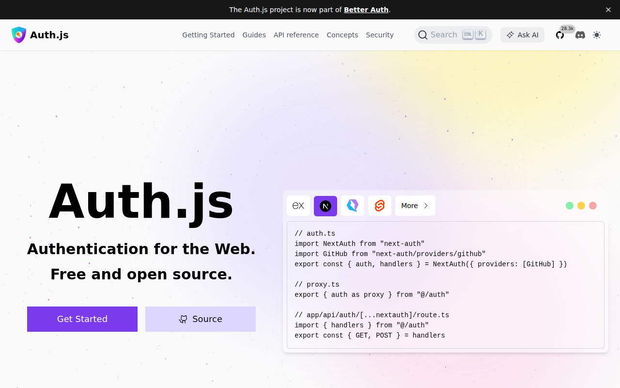 Screenshot of next-auth documentation