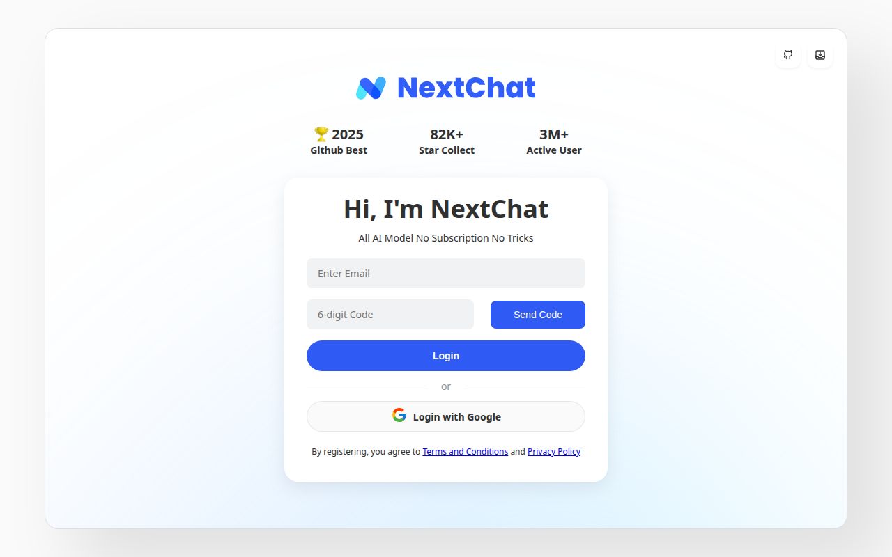 Screenshot of NextChat (nextchat.club)