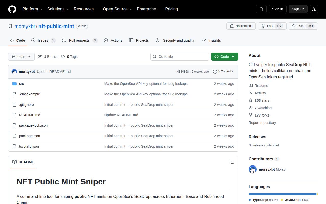 Screenshot of nft-public-mint (github.com/morsyxbt/nft-public-mint)