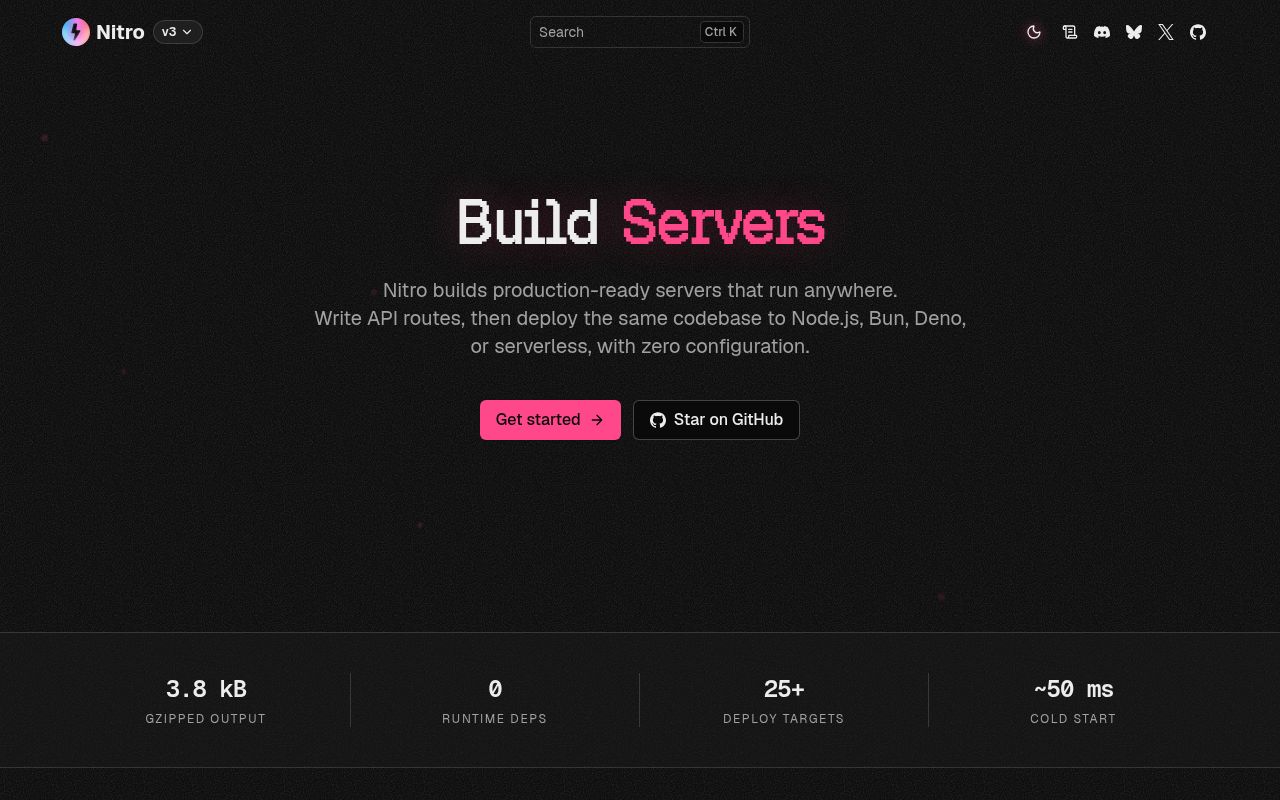 Screenshot of nitro documentation