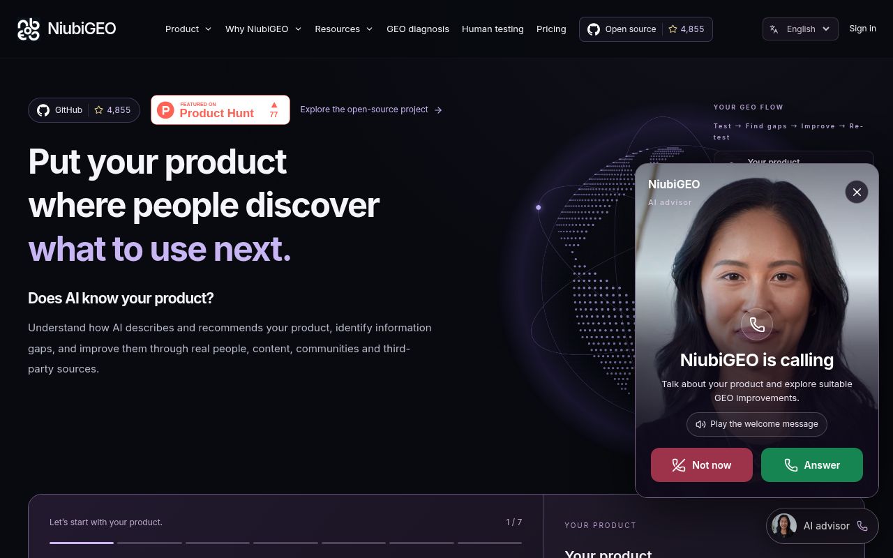 Screenshot of niubigeo (niubigeo.ai)
