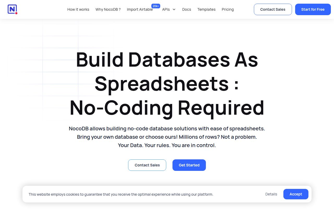 Screenshot of nocodb (nocodb.com)