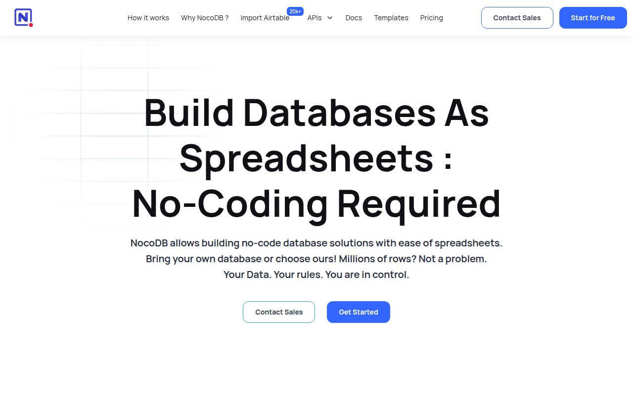 Screenshot of nocodb (nocodb.com)