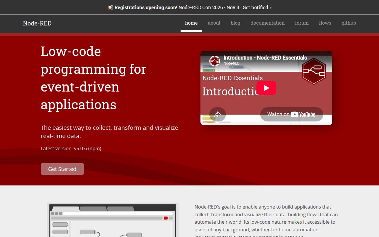 Screenshot of node-red (nodered.org)