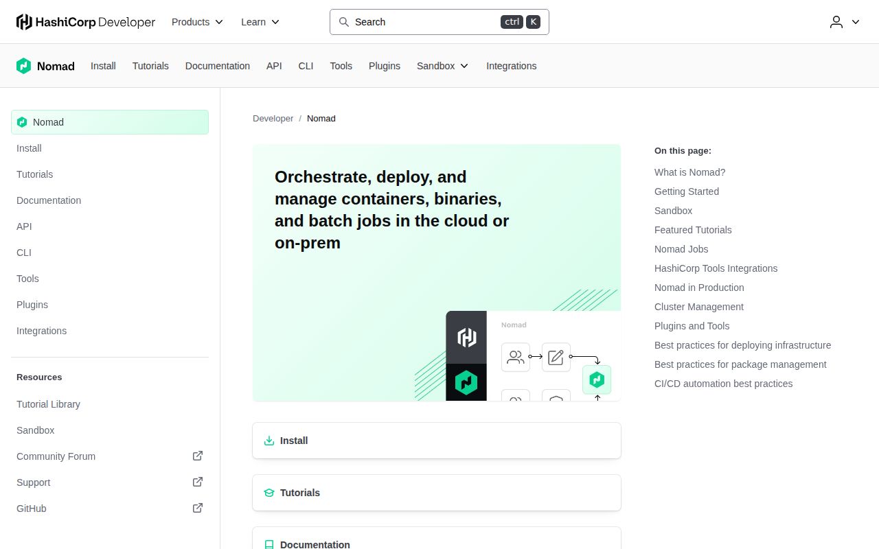 Screenshot of nomad (www.nomadproject.io)