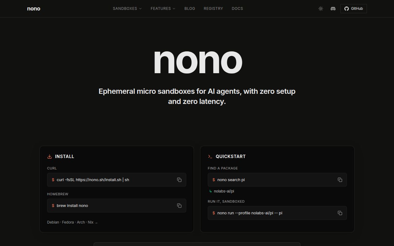 Screenshot of nono (nono.sh)
