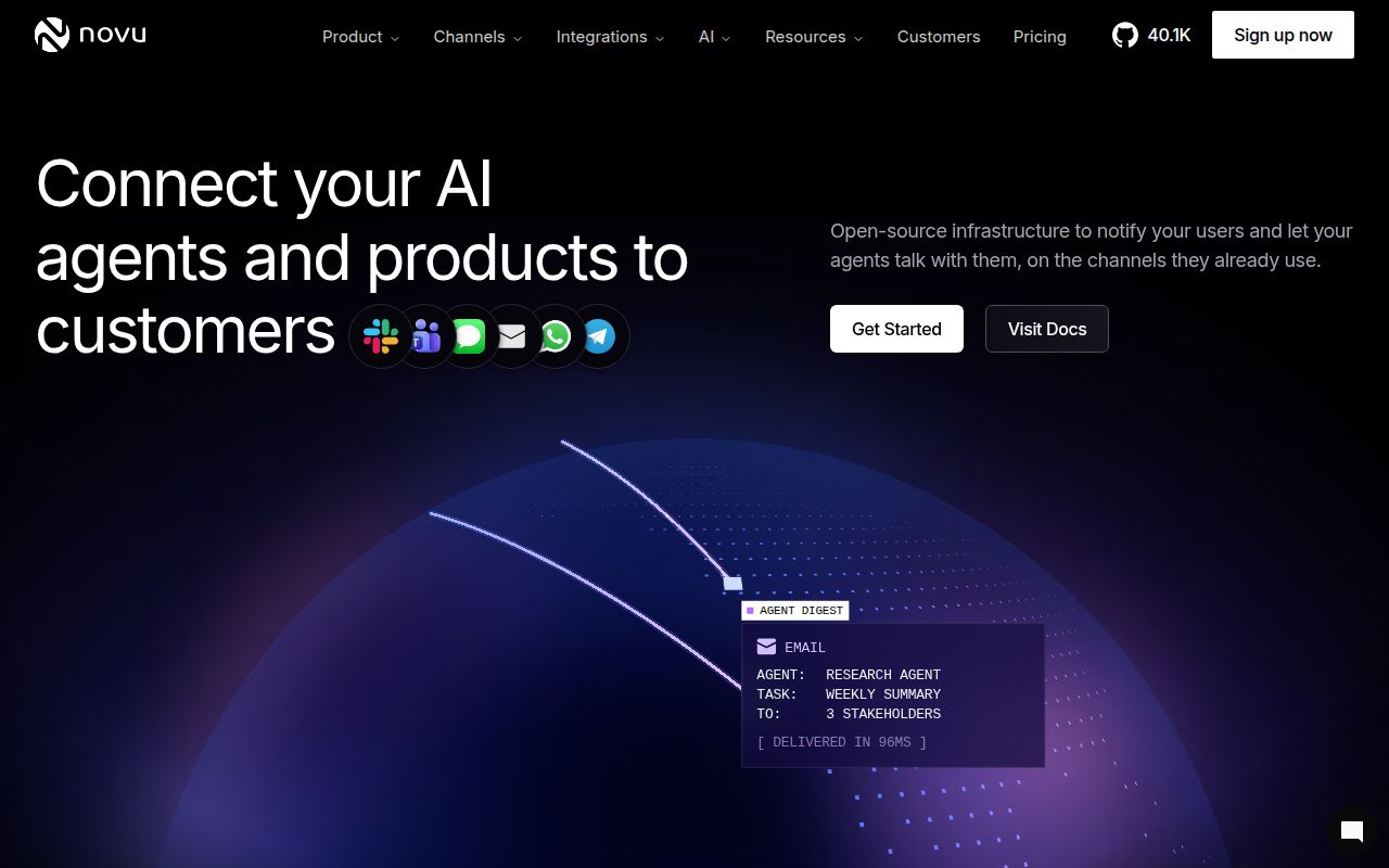 Screenshot of novu (go.novu.co/github)