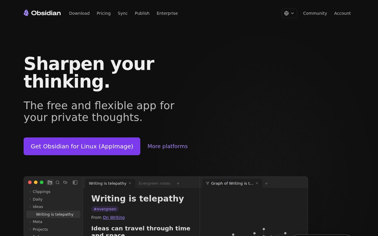 Screenshot of obsidian-releases (obsidian.md)