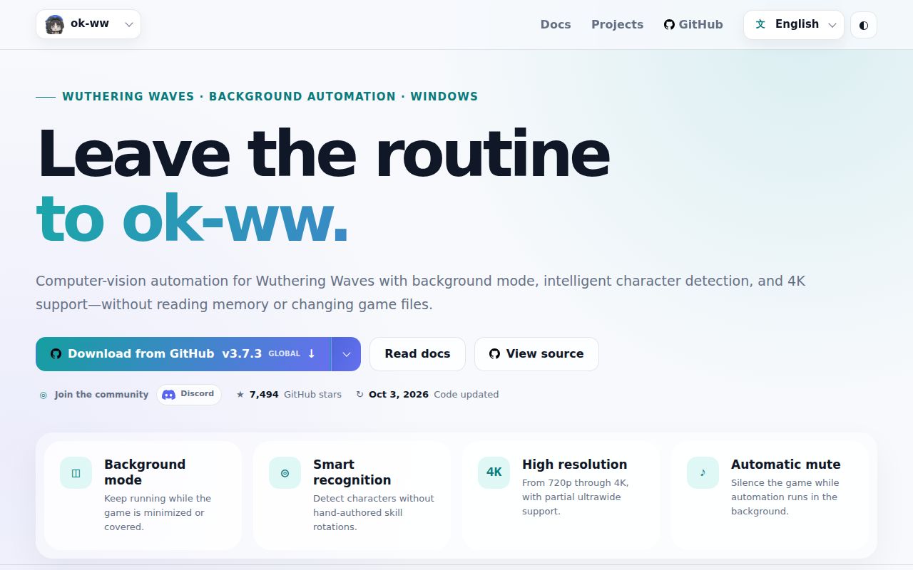 Screenshot of ok-wuthering-waves (ok-script.com/ok-ww)