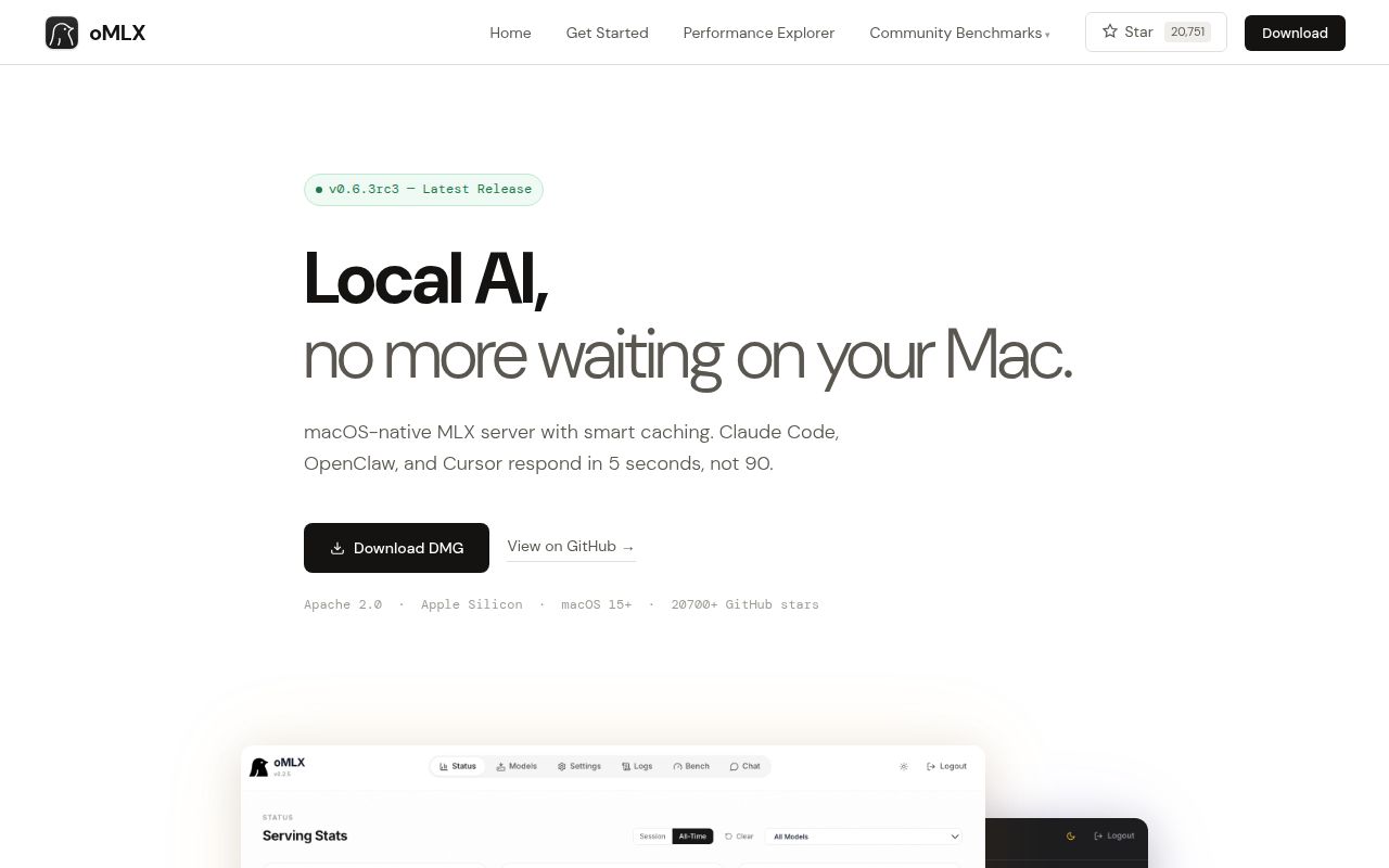 Screenshot of omlx (omlx.ai)