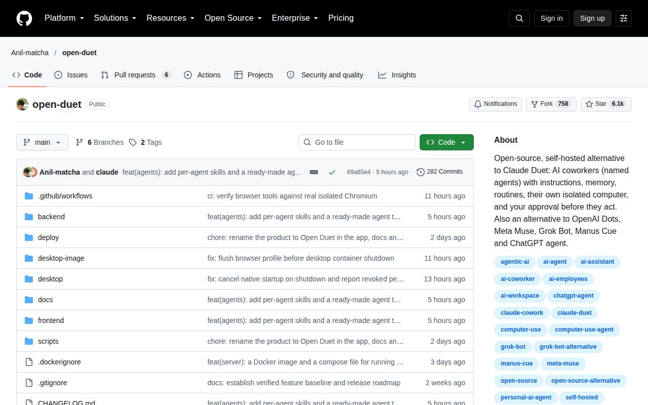 Screenshot of open-duet (github.com/Anil-matcha/open-duet)