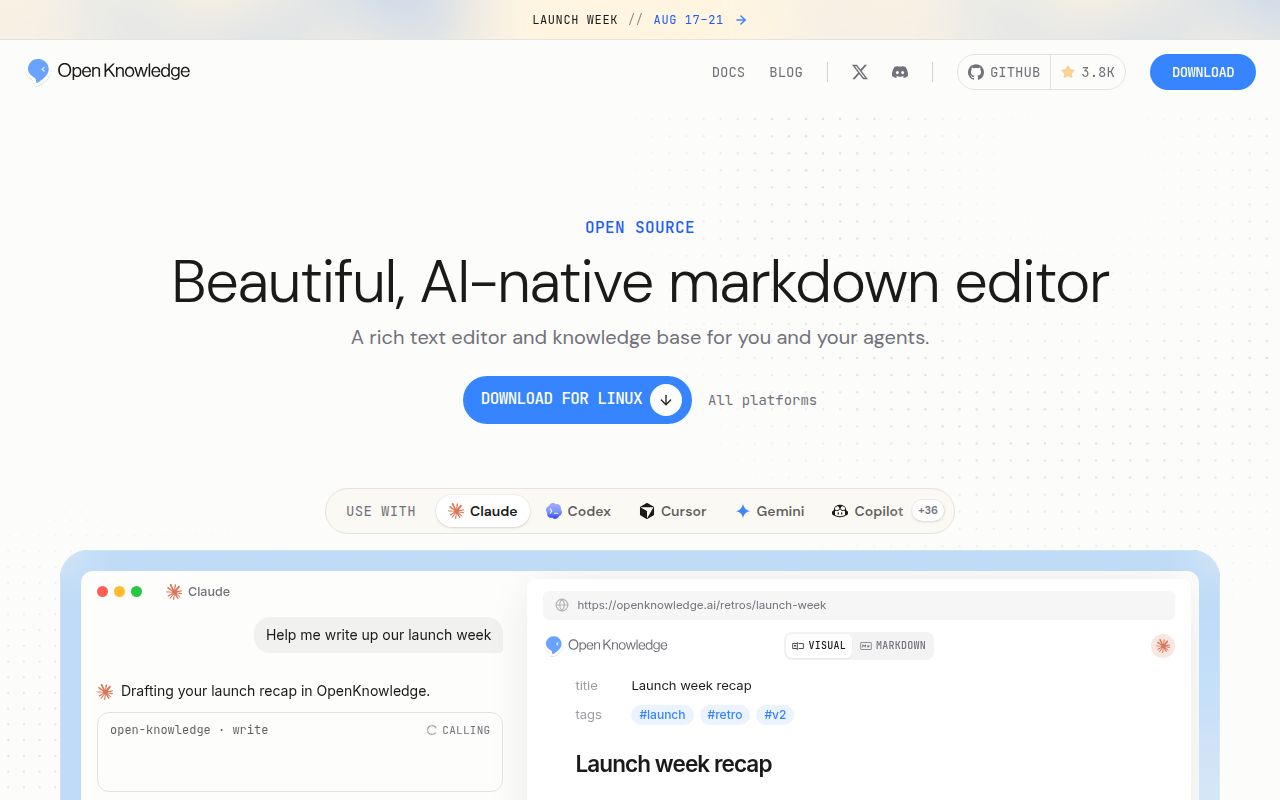 Screenshot of open-knowledge (openknowledge.ai)
