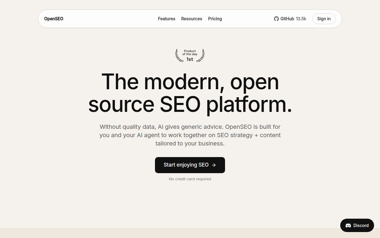 Screenshot of open-seo (openseo.so)