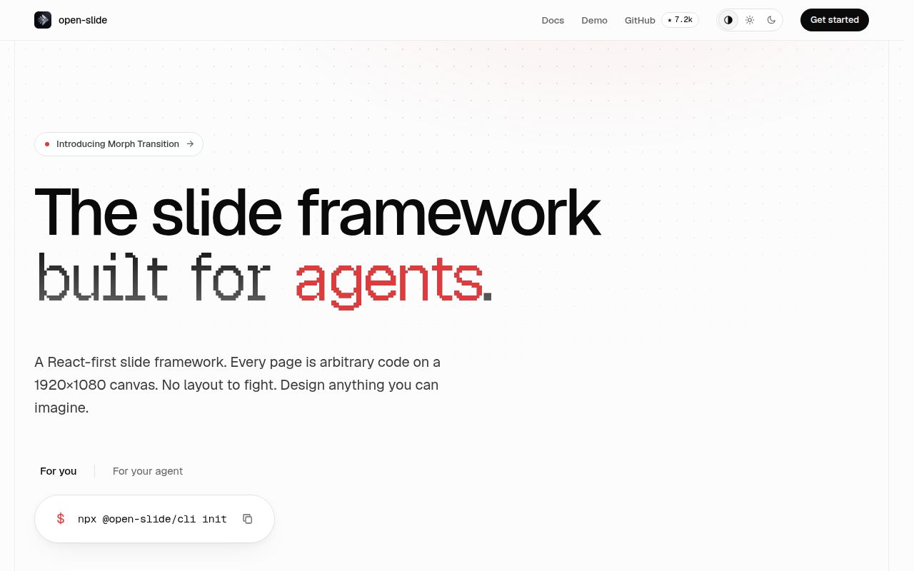 Screenshot of open-slide (open-slide.dev)