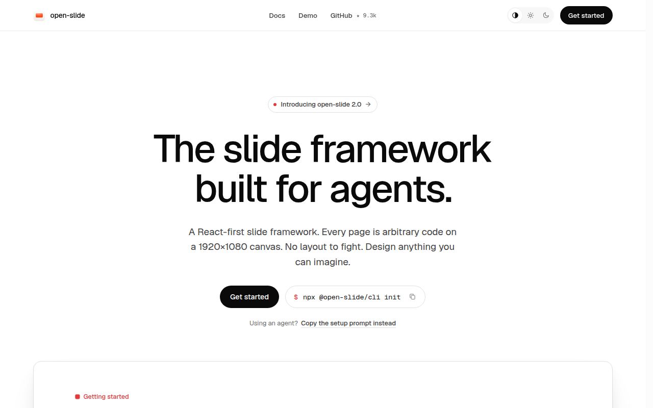 Screenshot of open-slide (open-slide.dev)