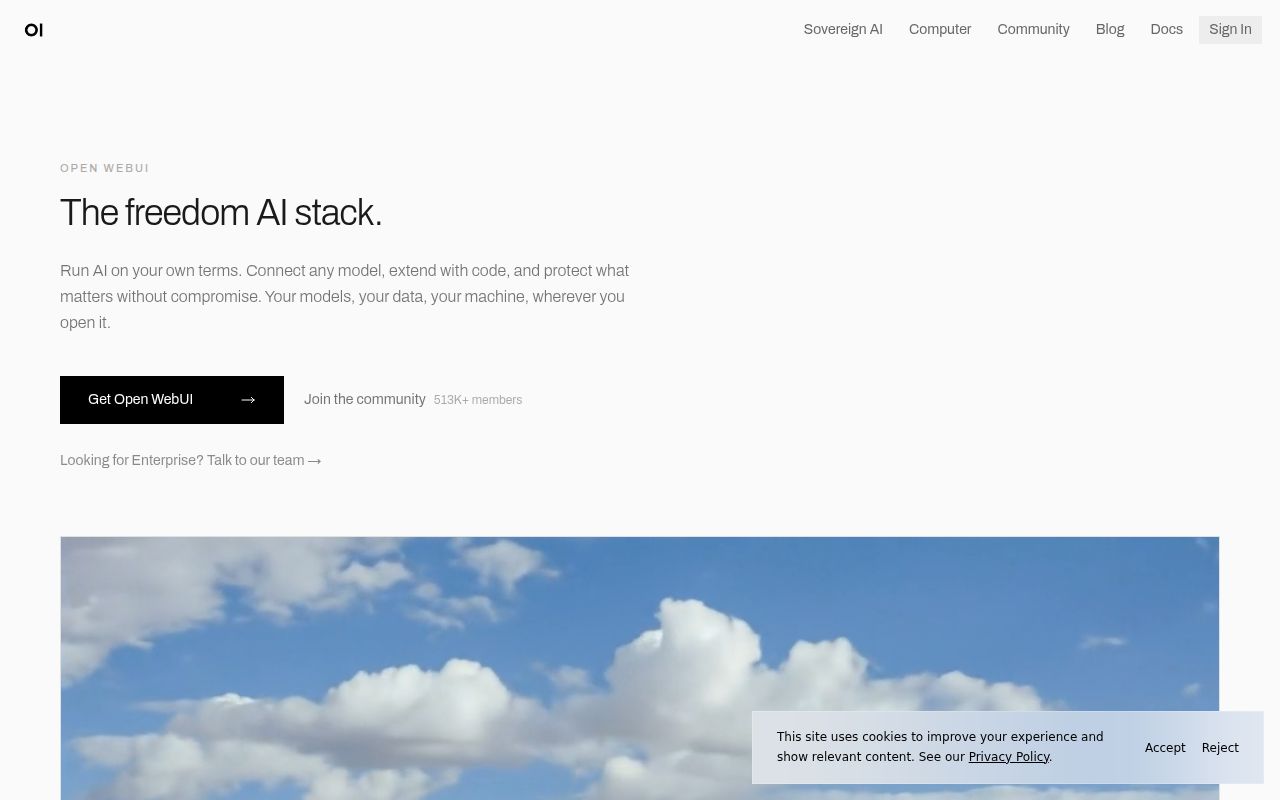 Screenshot of open-webui (openwebui.com)