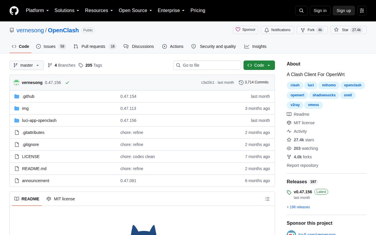 Screenshot of OpenClash (github.com/vernesong/OpenClash)