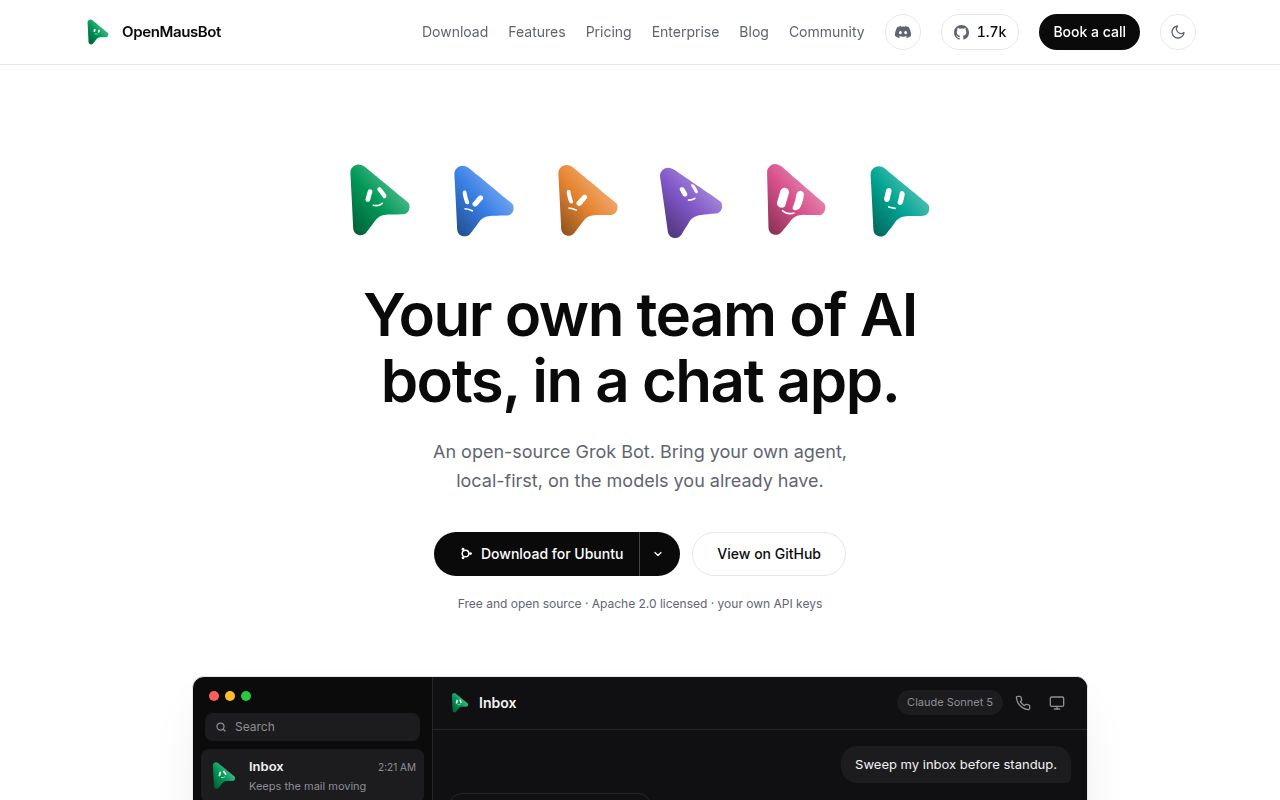 Screenshot of OpenMausBot (www.openmausbot.com)