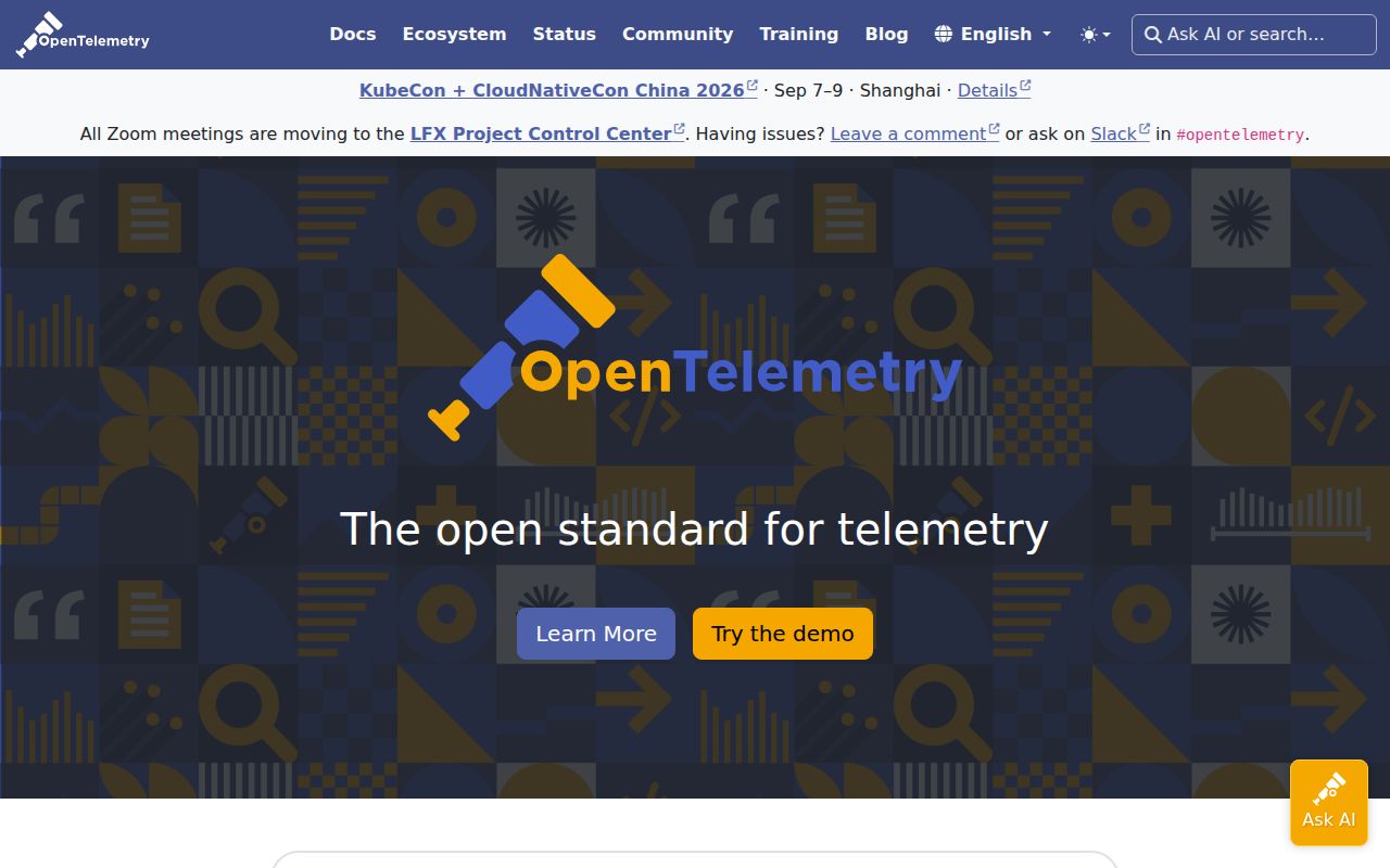 Screenshot of opentelemetry-collector-contrib (opentelemetry.io)