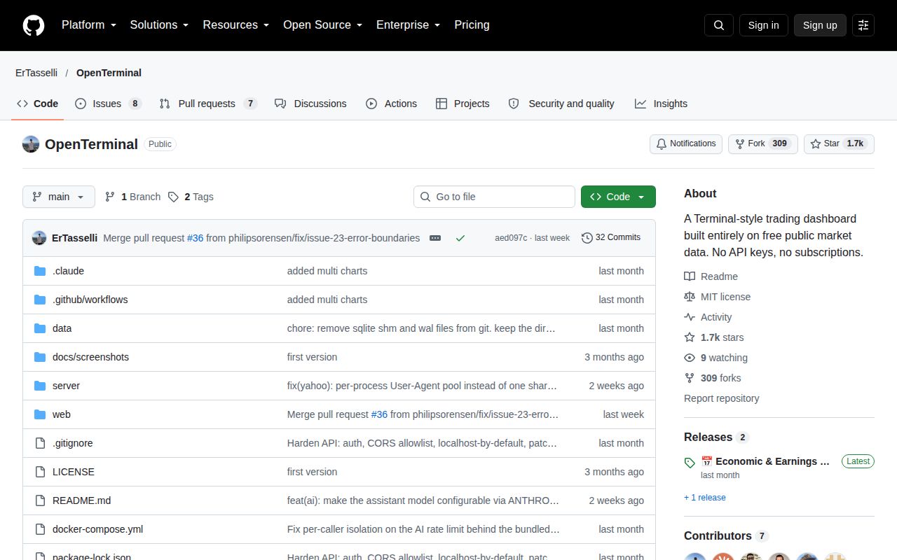 Screenshot of OpenTerminal (github.com/ErTasselli/OpenTerminal)