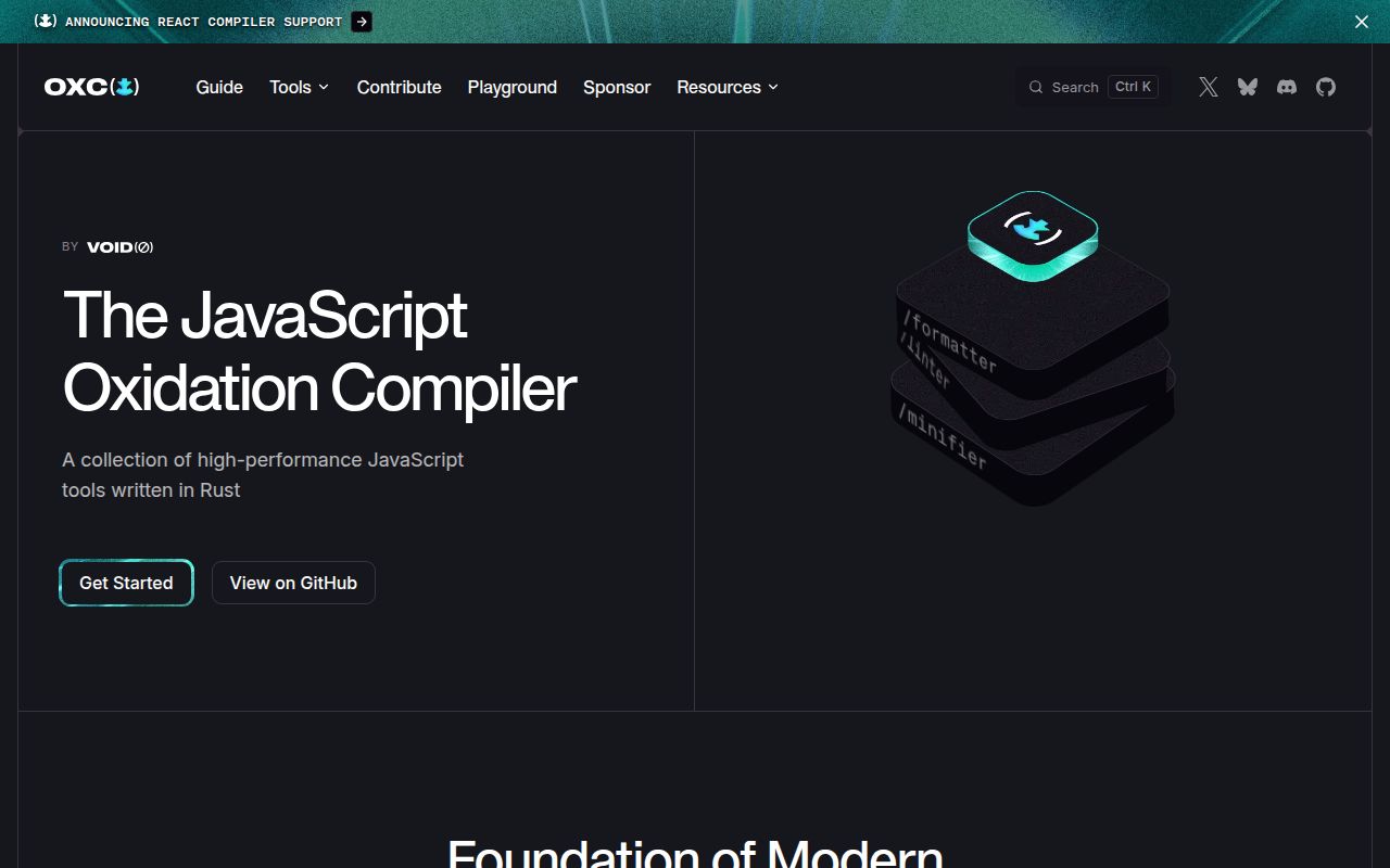 Screenshot of oxc (oxc.rs)