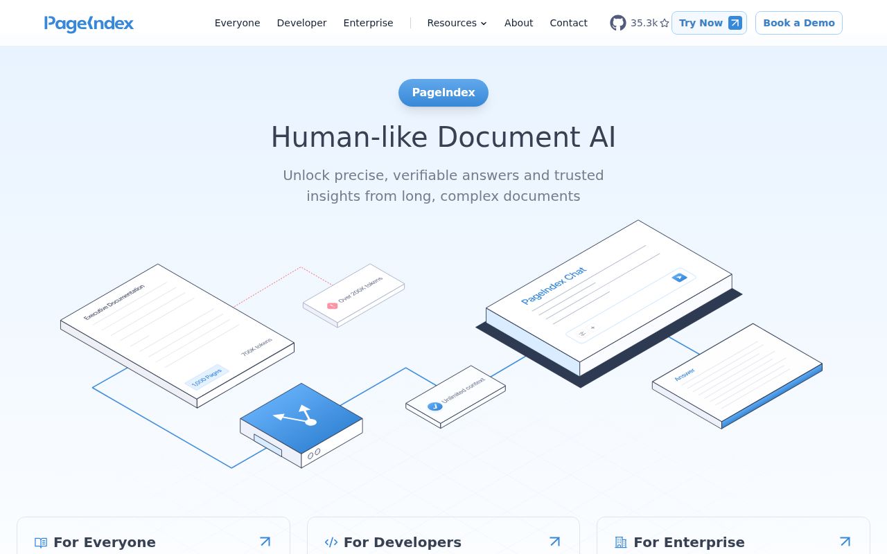 Screenshot of PageIndex (pageindex.ai)