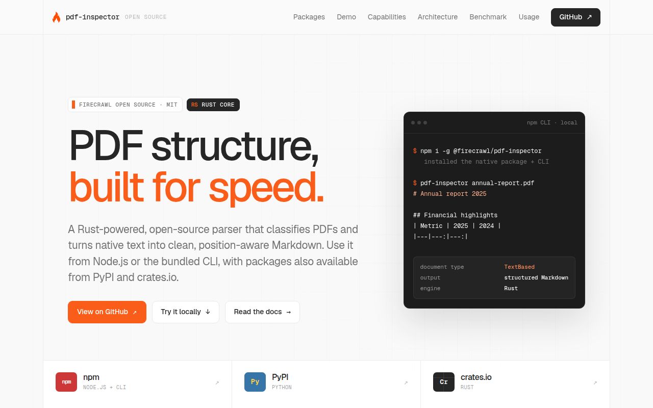 Screenshot of pdf-inspector (firecrawl.github.io/pdf-inspector)