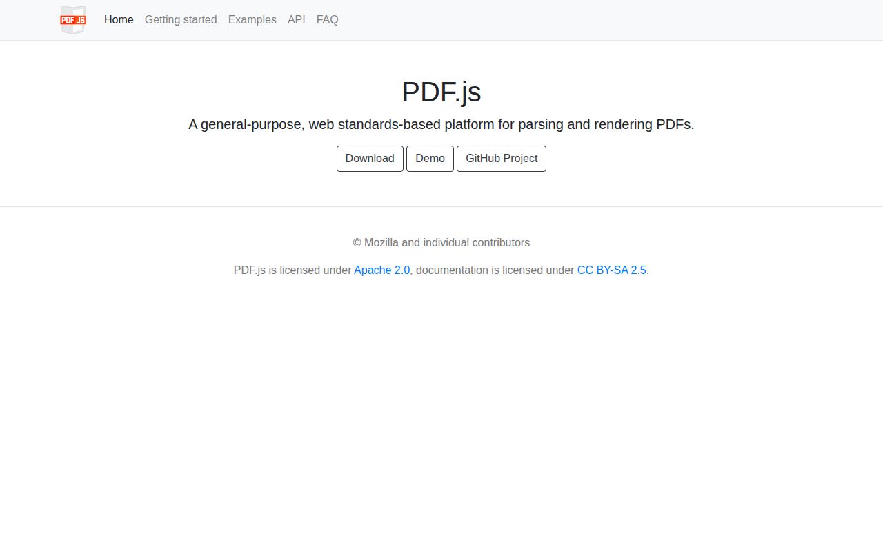 Screenshot of pdf.js (mozilla.github.io/pdf.js)