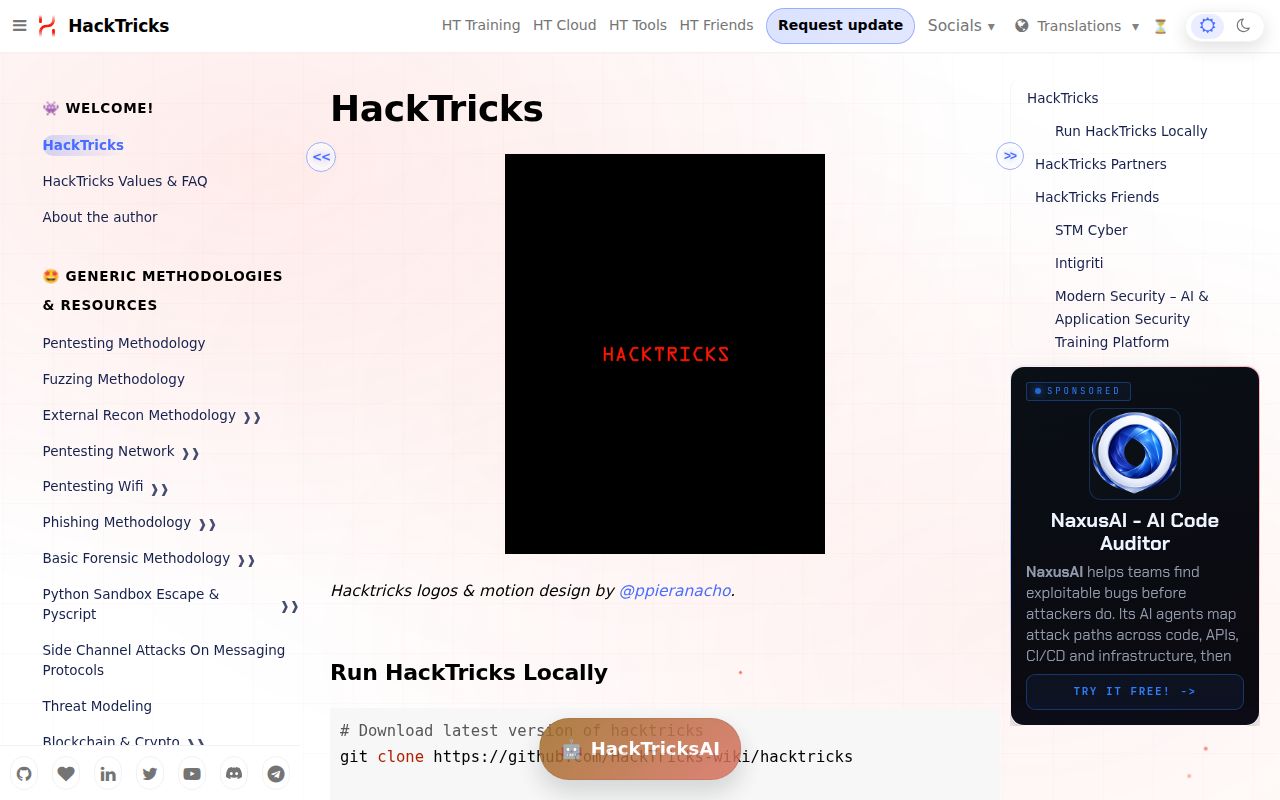 Screenshot of PEASS-ng (book.hacktricks.xyz)