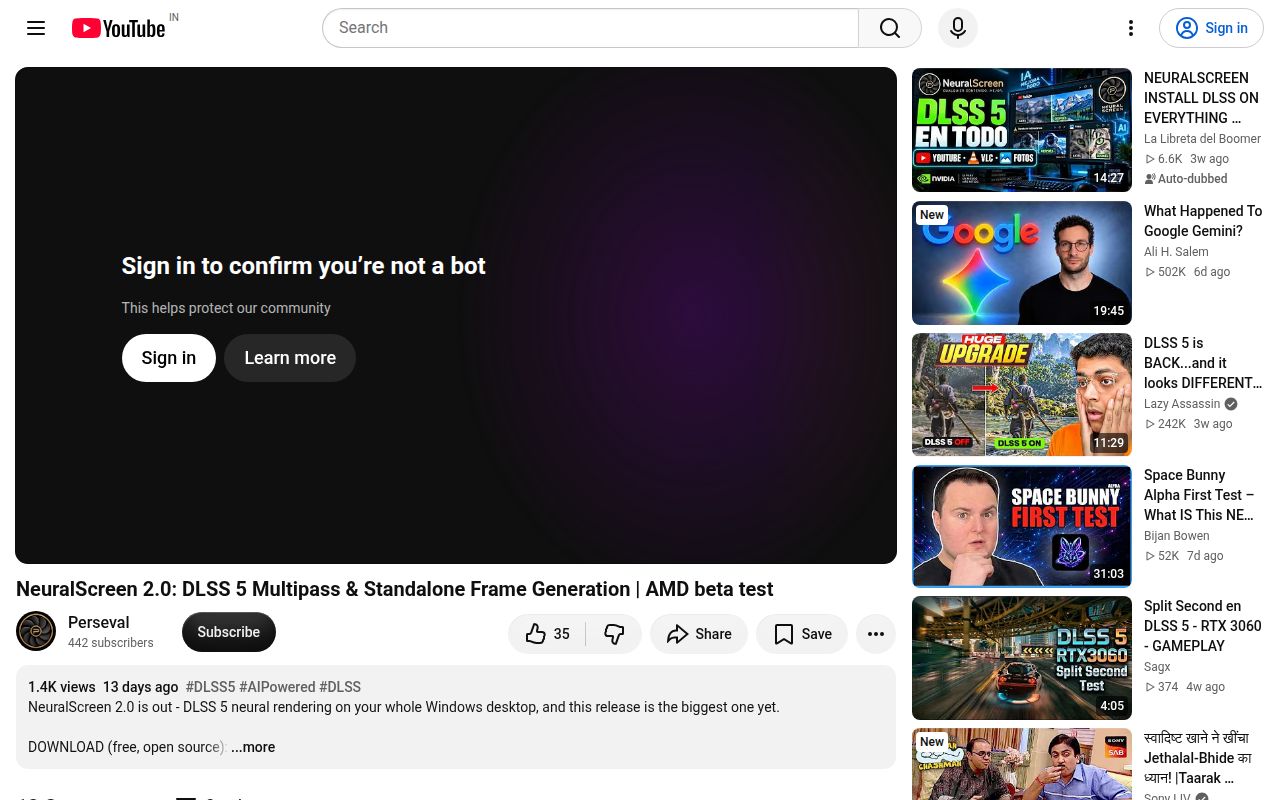 Screenshot of NeuralScreen (youtu.be/TNDkG8KPf5w)