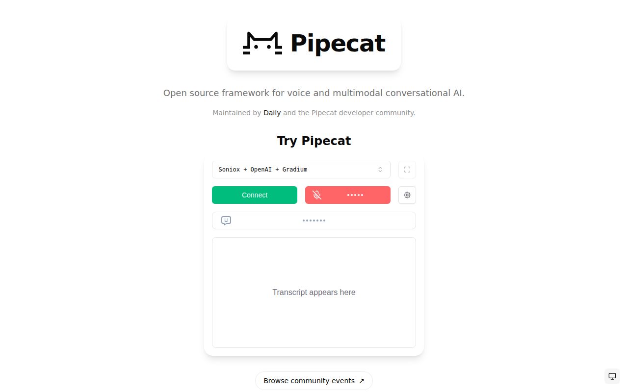 Screenshot of pipecat (pipecat.ai)