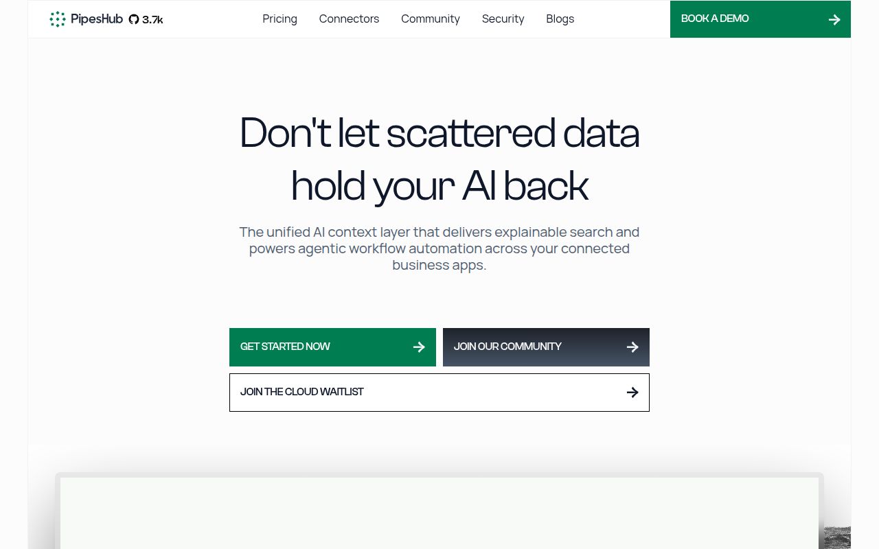 Screenshot of pipeshub-ai (pipeshub.com)