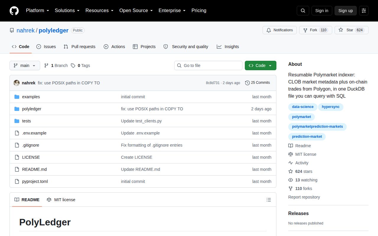 Screenshot of polyledger (github.com/nahrek/polyledger)