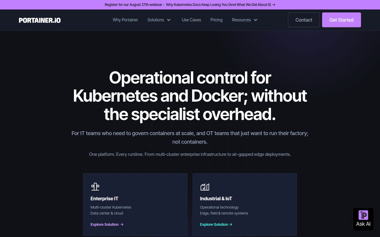 Screenshot of portainer (www.portainer.io)