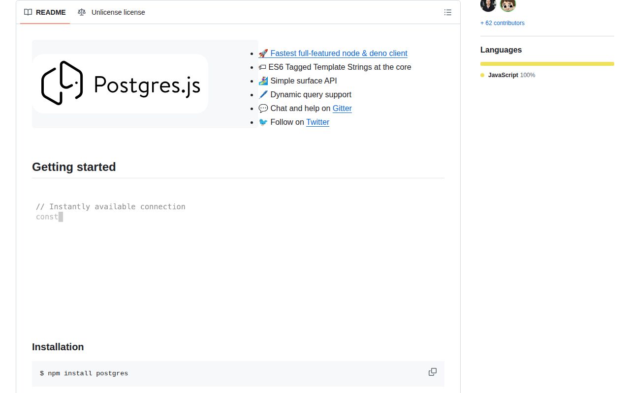 Screenshot of postgres documentation