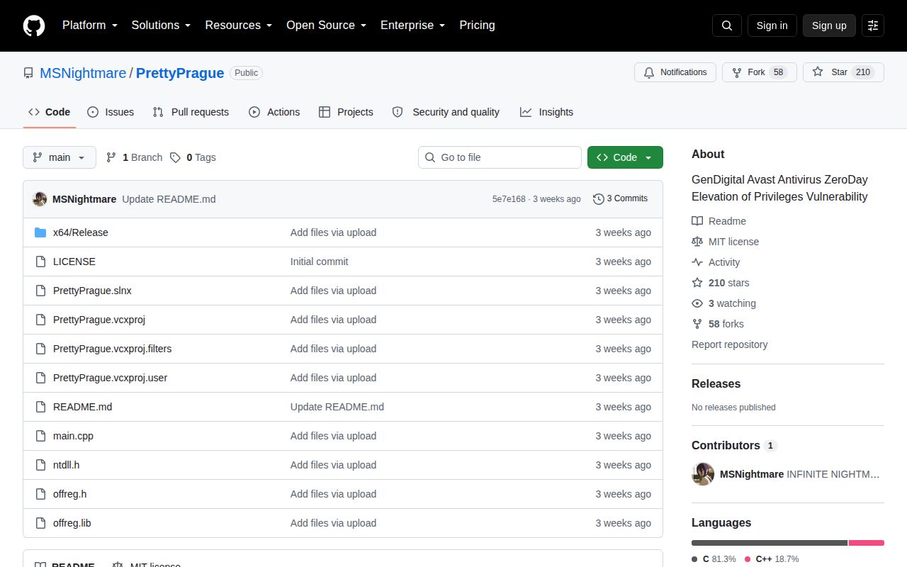 Screenshot of PrettyPrague (github.com/MSNightmare/PrettyPrague)