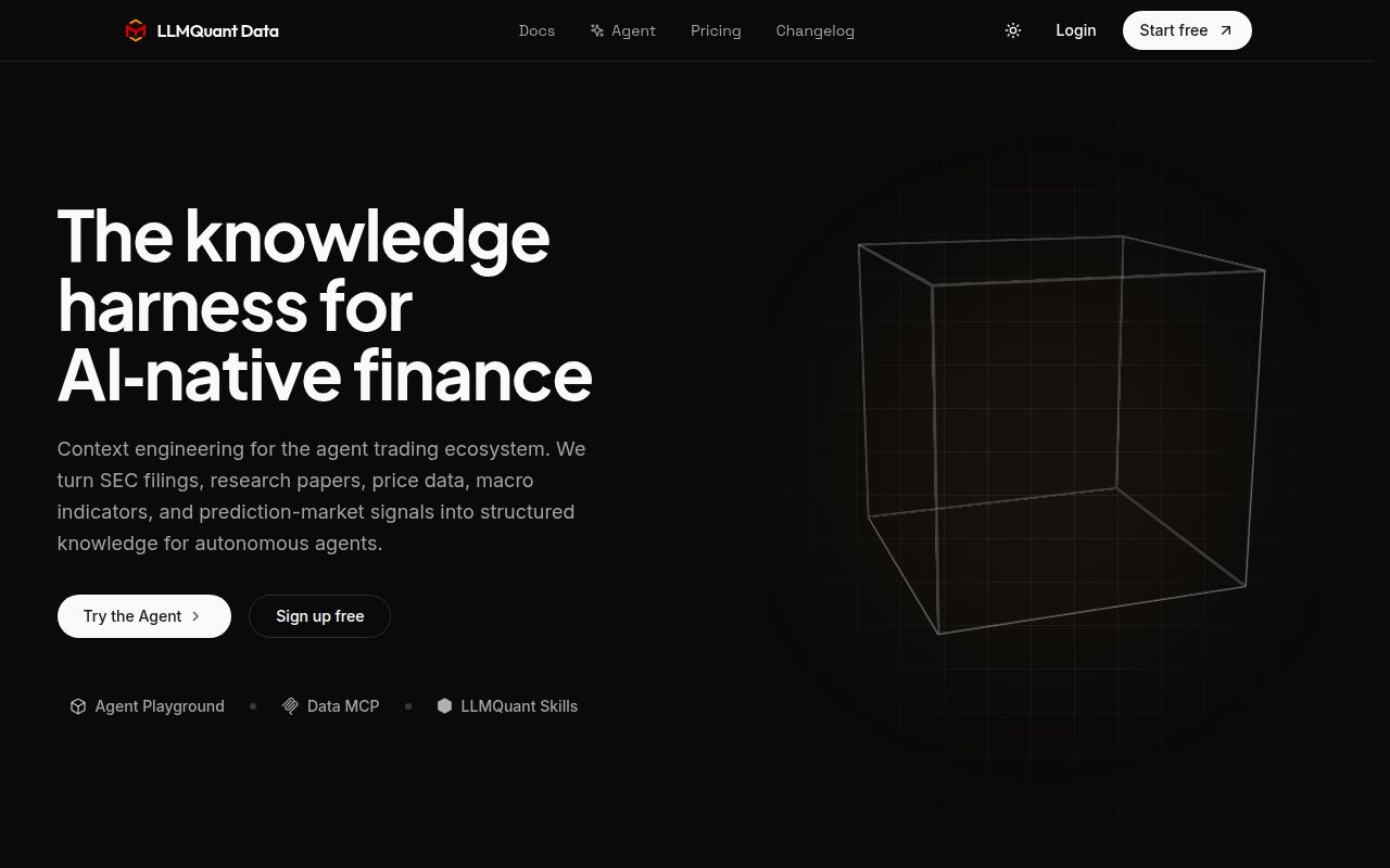 Screenshot of quant-mind (llmquantdata.com)