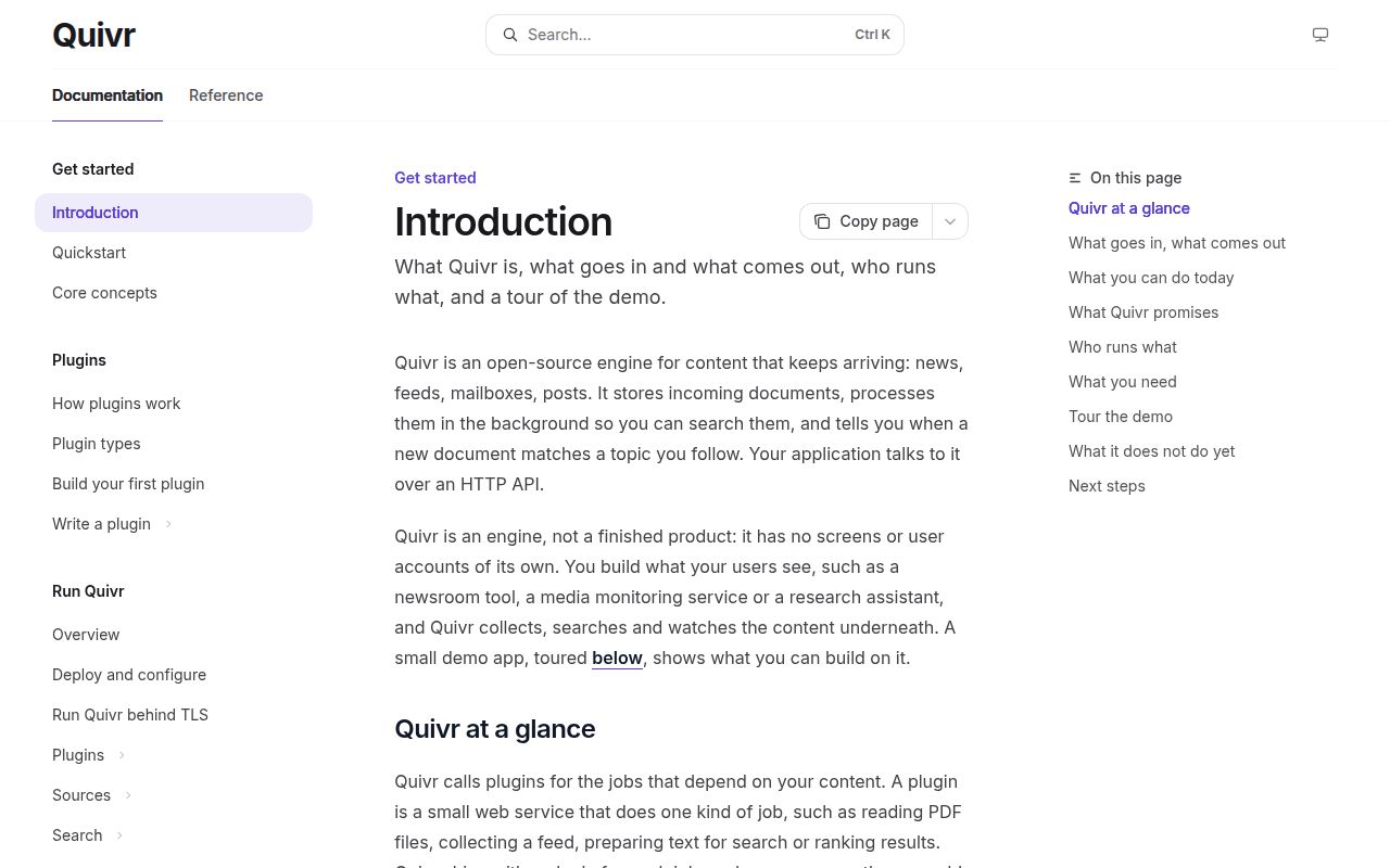 Screenshot of quivr (docs.quivr.thevibecompany.co)