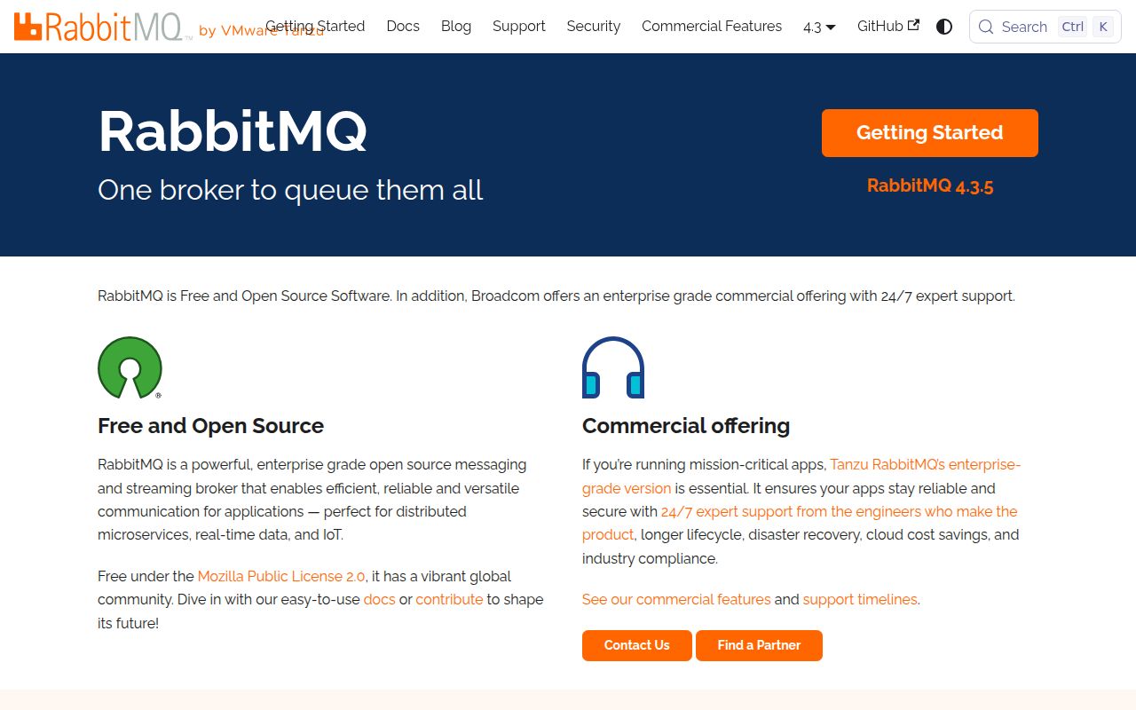 Screenshot of rabbitmq-server (www.rabbitmq.com)