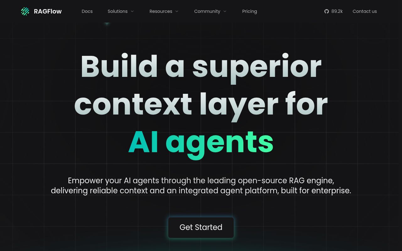 Screenshot of ragflow (ragflow.io)