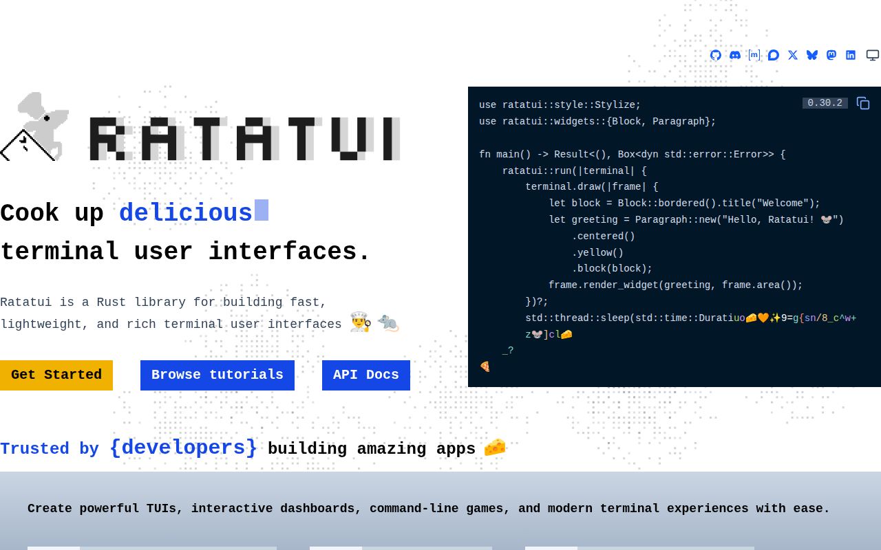 Screenshot of ratatui (ratatui.rs)