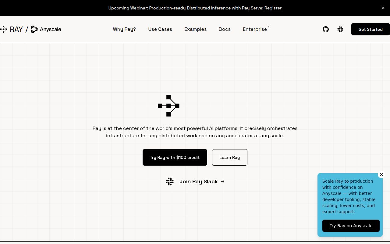 Screenshot of ray (ray.io)