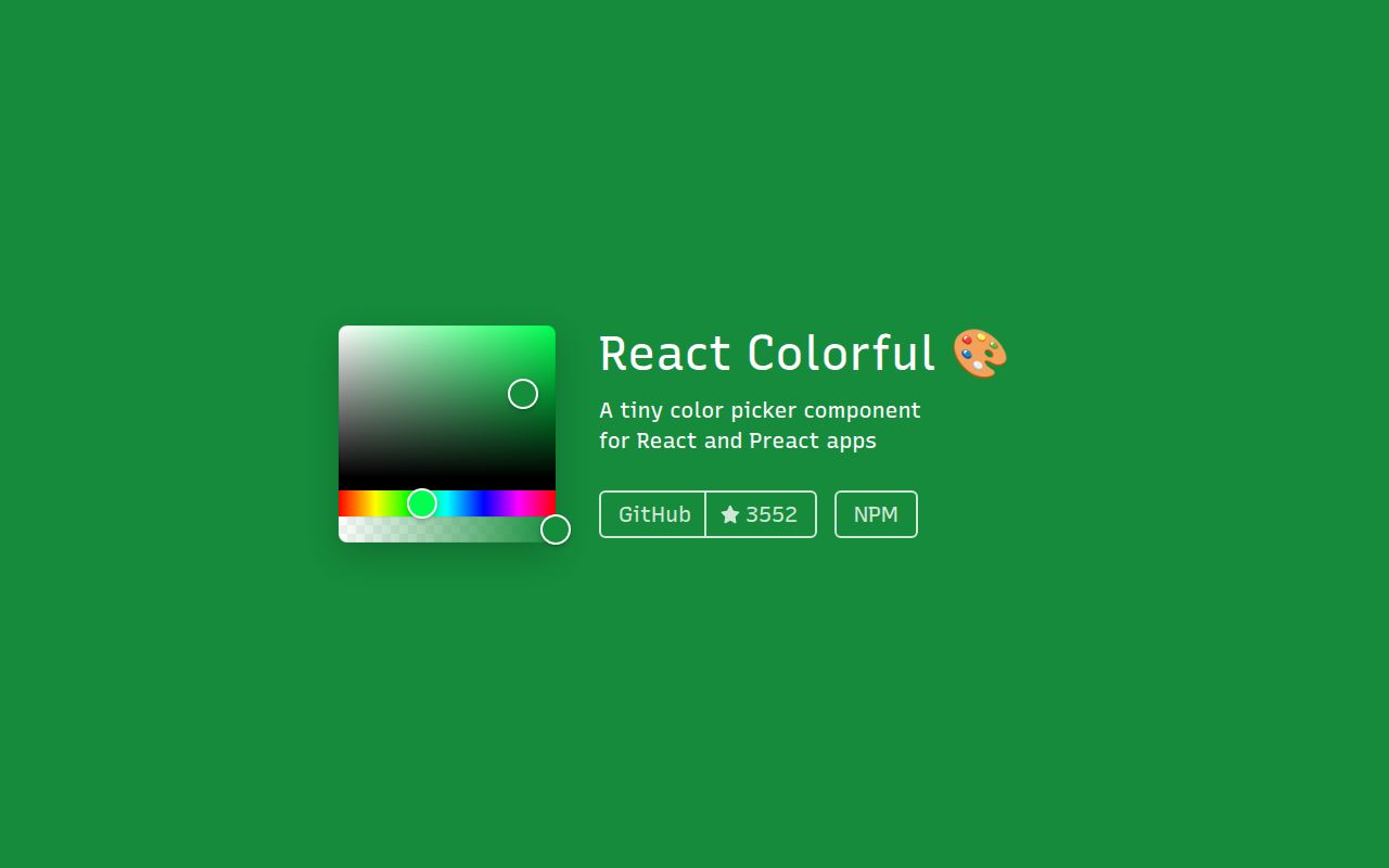 Screenshot of react-colorful documentation