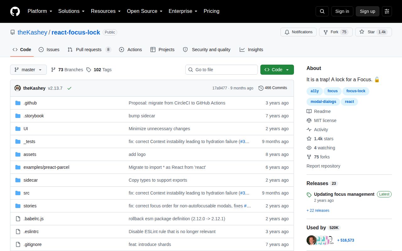 Screenshot of react-focus-lock documentation
