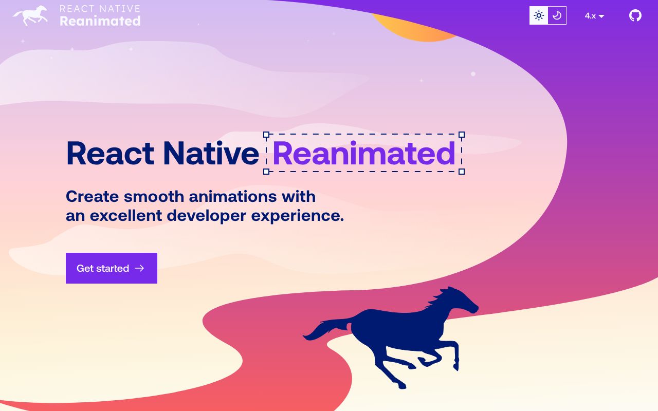 Screenshot of react-native-reanimated documentation