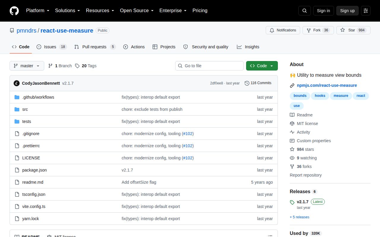 Screenshot of react-use-measure documentation