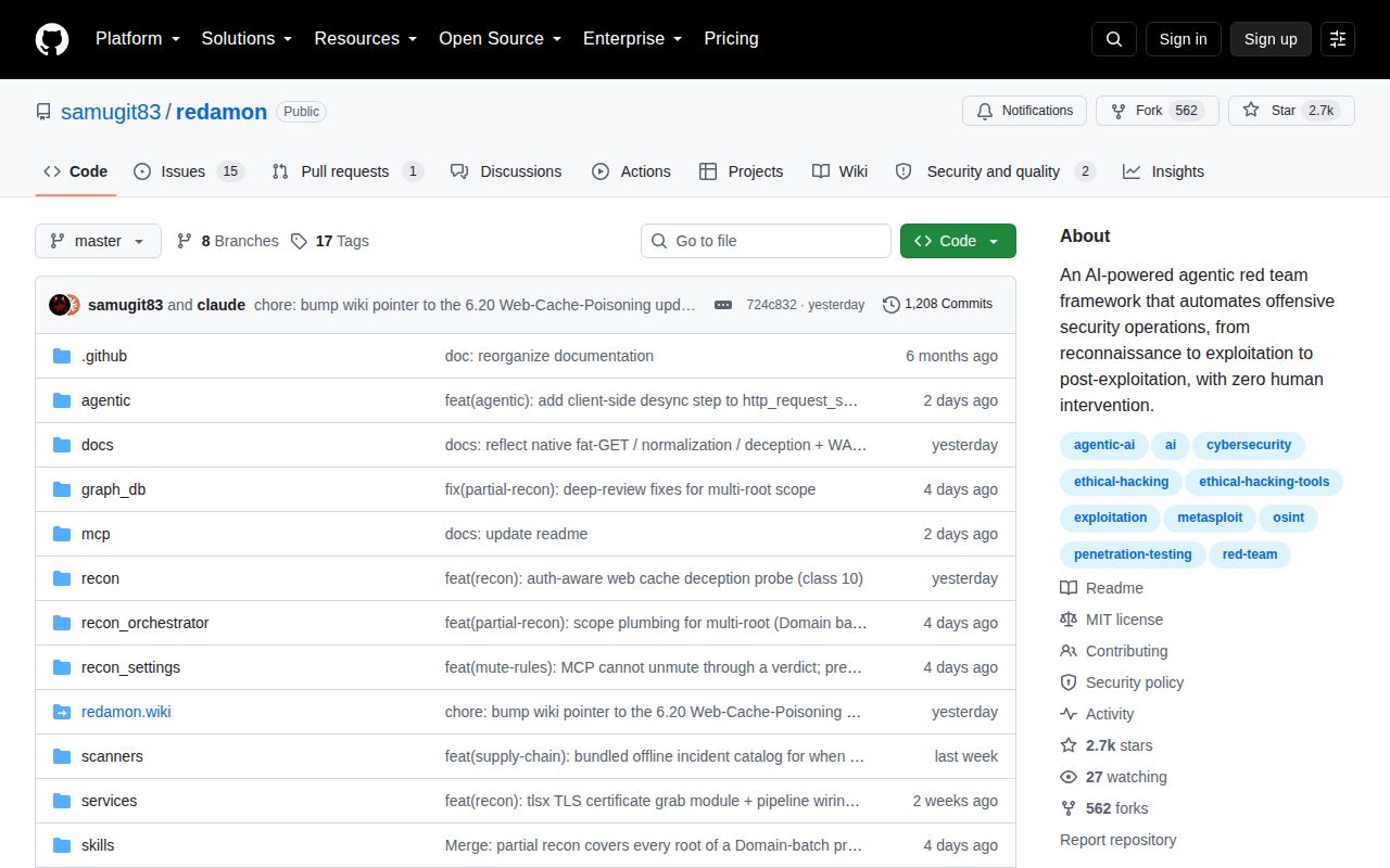 Screenshot of redamon (github.com/samugit83/redamon)